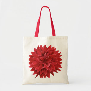 Tote Bag Illustration couleur de l'eau Dahlia rouge bordeau