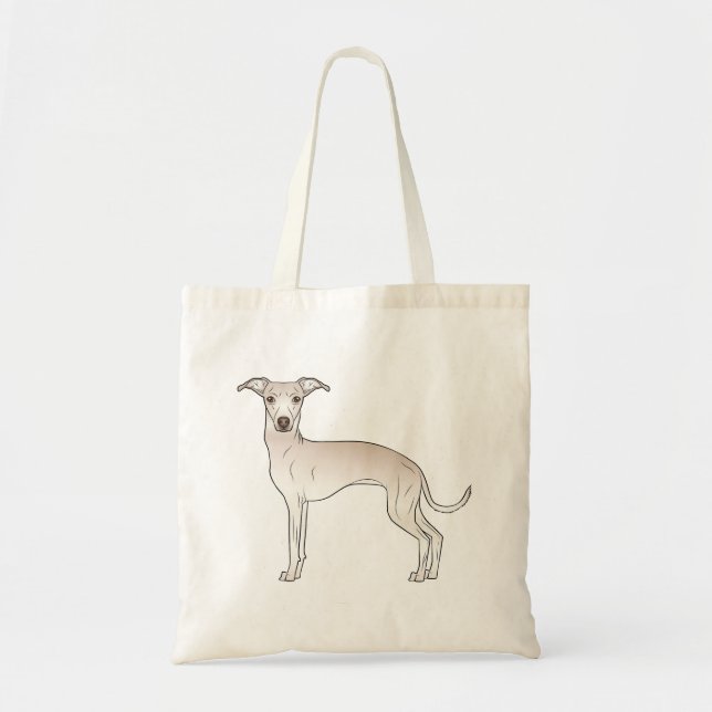 Tote Bag Illustration Cream Italien Greyhound (Devant)