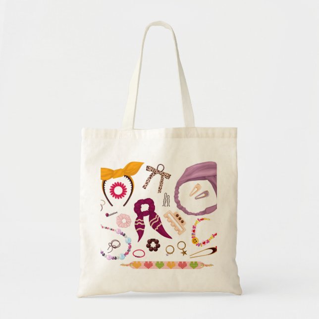 Tote Bag Illustration d'accessoires mignons Logo d'entrepri (Devant)