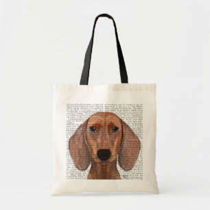 Tote Bag Illustration Dachshund Plain