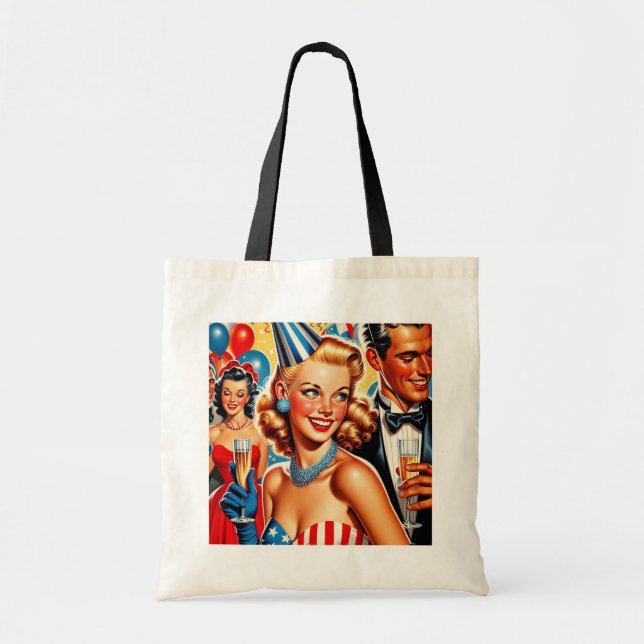 Tote Bag Illustration d'anniversaire vintage  (Devant)