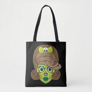 Tote Bag Illustration d'art de crâne de sucre super girly