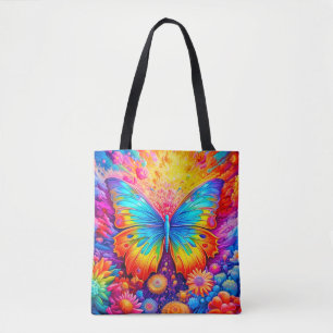 Tote Bag Illustration d'art papillon créatif coloré