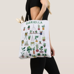 Tote Bag Illustration d'art personnalisée de dame de plante