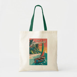 Tote Bag Illustration de bateau Jamaïcain Art de voyage Vin