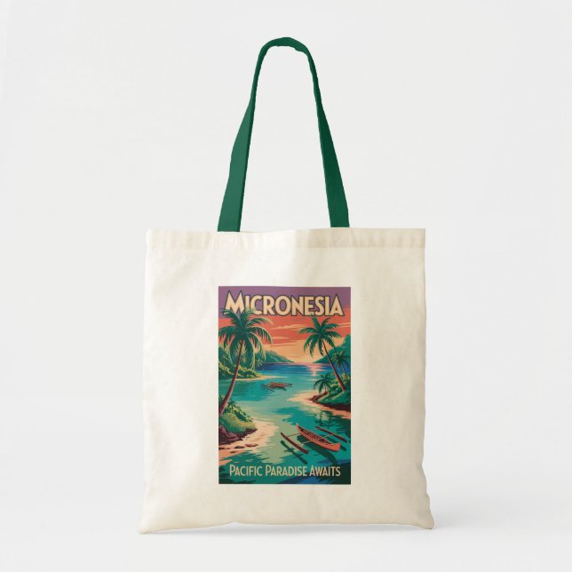 Tote Bag Illustration de bateaux de Micronésie Art de voyag (Devant)