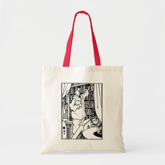 Tote Bag Illustration de Beardsley : Bibliothèque de Pierro (Devant)