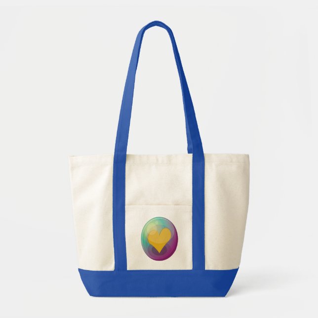 Tote Bag Illustration de bulle de cœur sarcelle à violet (Devant)