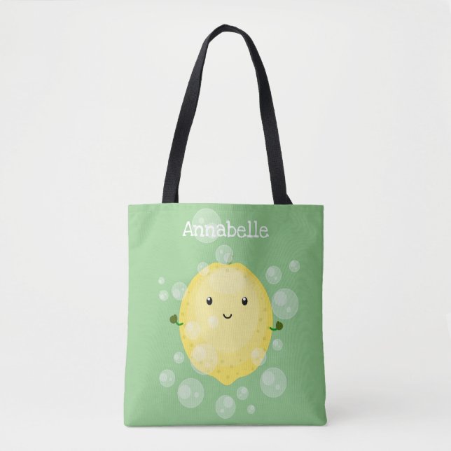 Tote Bag Illustration de bulles de caricatures de citron mo (Devant)