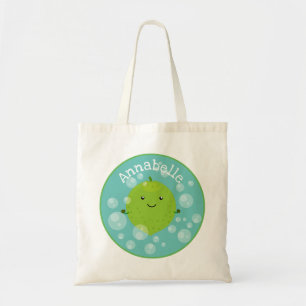 Tote Bag Illustration de bulles de chaux vert mou