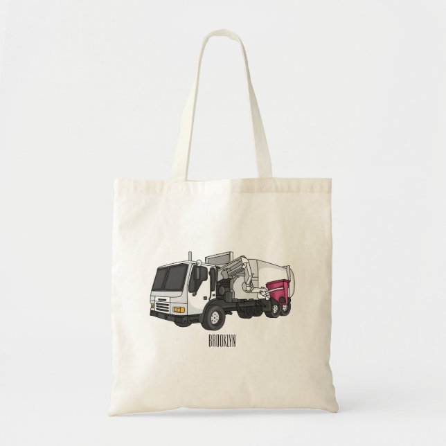 Tote Bag Illustration de camion à ordures (Devant)