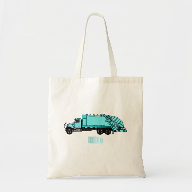 Tote Bag Illustration de camion à ordures (Devant)