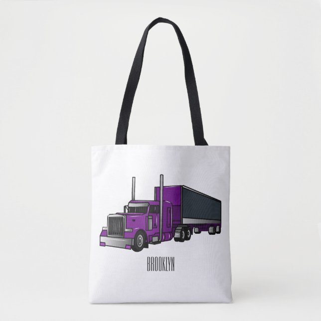 Tote Bag Illustration de camion semi-remorque (Devant)