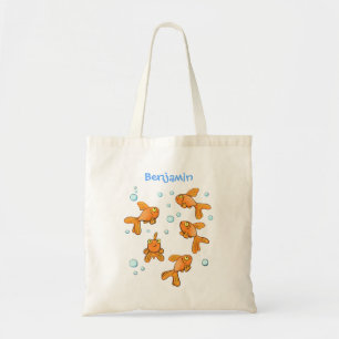 Tote Bag Illustration de caricature de poisson rouge orange