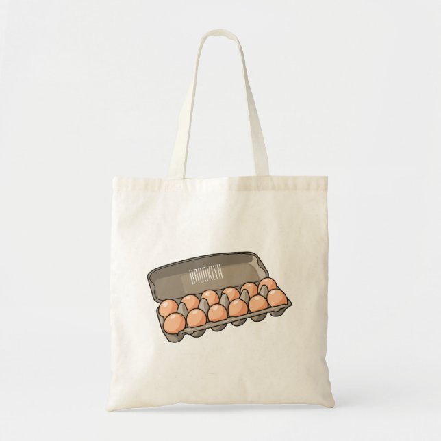 Tote Bag Illustration de carton d'oeufs (Devant)