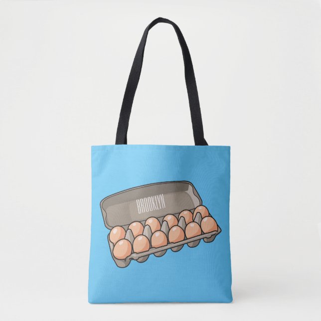 Tote Bag Illustration de carton d'oeufs (Devant)