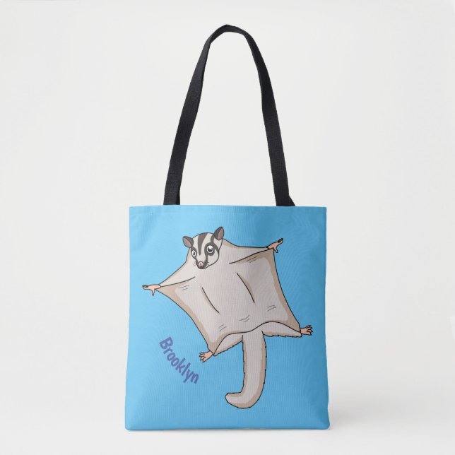 Tote Bag Illustration de cartoon d'un sugar glider mignon e (Devant)