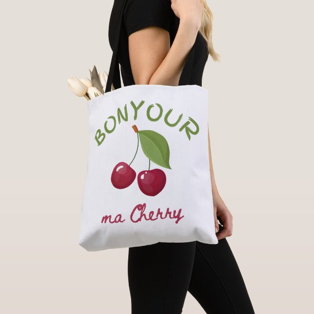 Tote Bag Illustration de cerise Kawaii (De près)