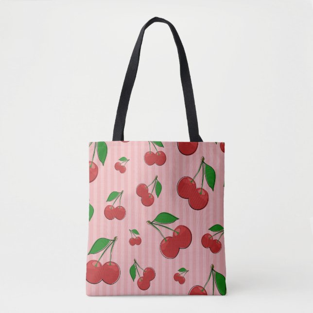 Tote Bag Illustration de cerises (Devant)