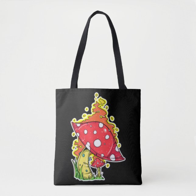Tote Bag Illustration de champignon psychédélique flamboyan (Devant)