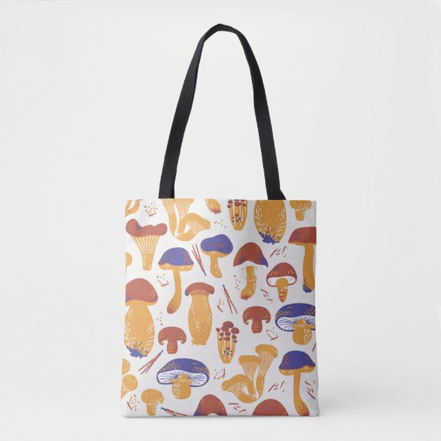 Tote Bag Illustration de champignons comestibles vintages (Devant)