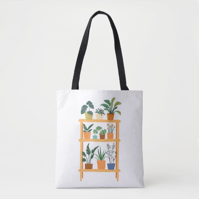 Tote Bag Illustration de charme des Plantes en pointillés (Devant)