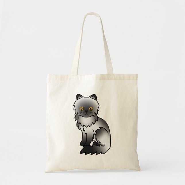 Tote Bag Illustration de chat de dessin animé mignon persan (Devant)
