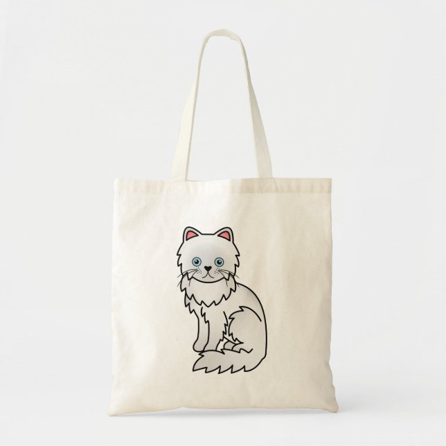 Tote Bag Illustration de chat de dessin animé mignon persan (Devant)