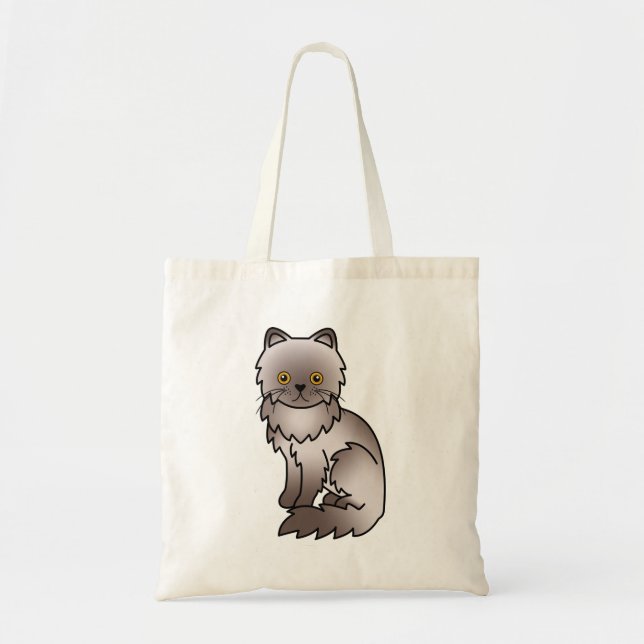 Tote Bag Illustration de chat de dessin animé mignon persan (Devant)