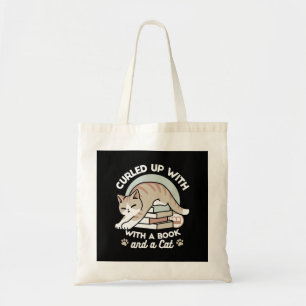 Tote Bag Illustration de chat Lover - Curled Up & Cosy
