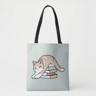 Tote Bag Illustration de chat Lover - Curled Up & Cosy