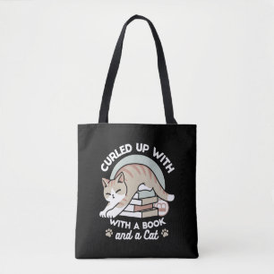 Tote Bag Illustration de chat Lover - Curled Up & Cosy