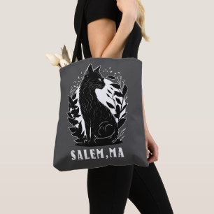 Tote Bag Illustration de chat noir   Salem