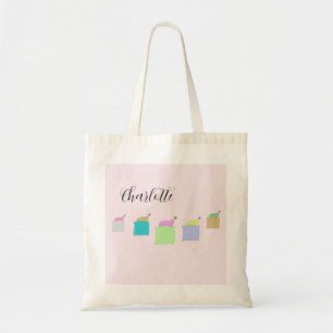 Tote Bag Illustration de chats Coussins mignons Monogrammé
