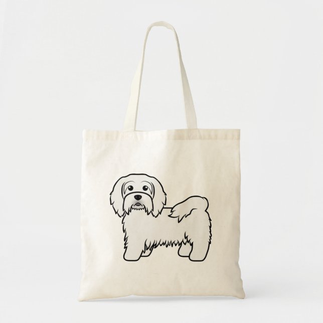 Tote Bag Illustration de chien de dessin animé mignon Havan (Devant)