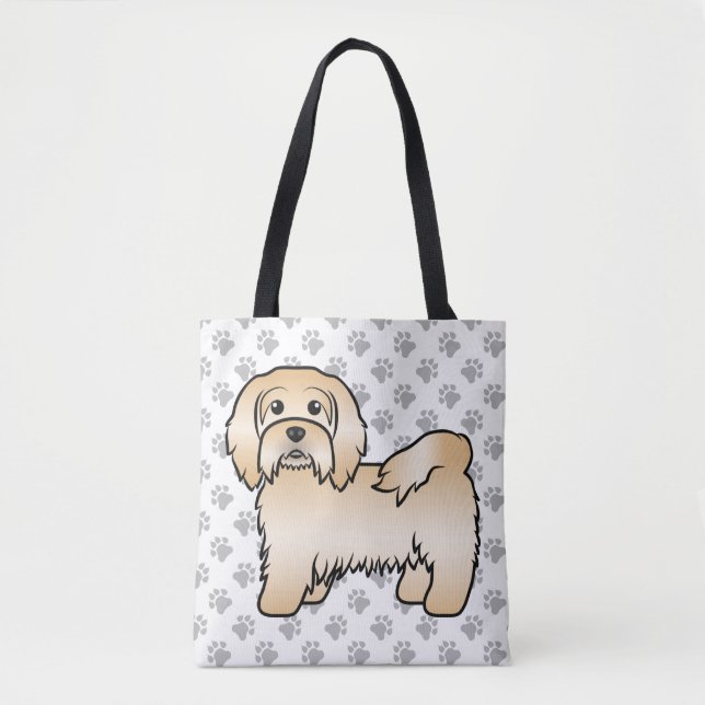 Tote Bag Illustration de chien de dessin animé mignon Havan (Devant)
