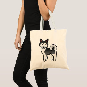 Tote Bag Illustration de chien Malamute d'Alaska noir et bl