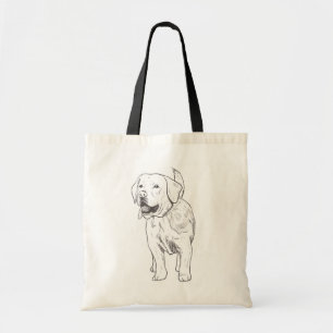 Tote Bag Illustration de chiot Labrador Retriever de dessin