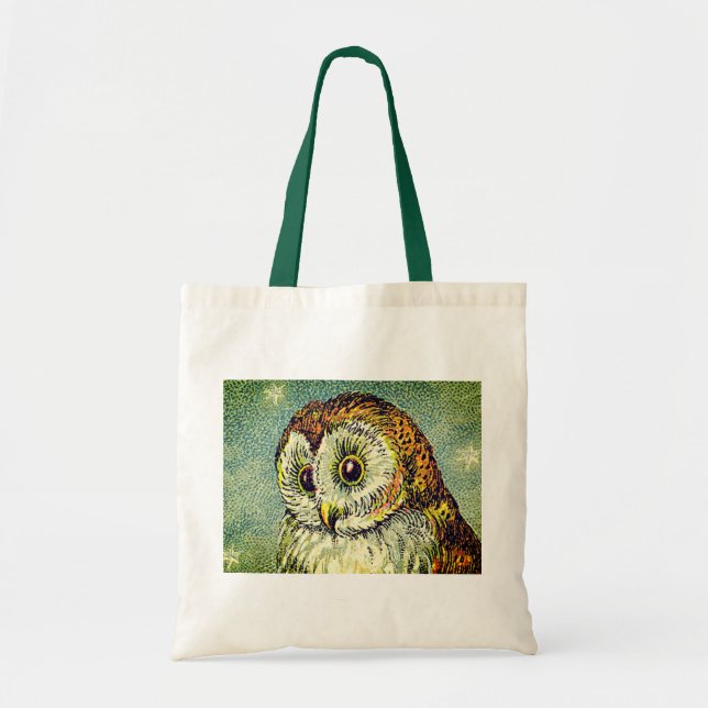 Tote Bag Illustration de chouette vintage (Devant)