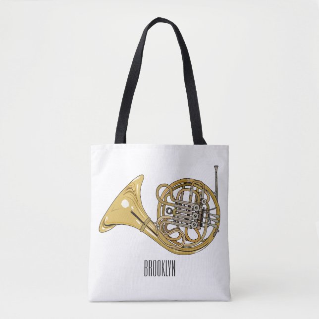 Tote Bag Illustration de corne française (Devant)