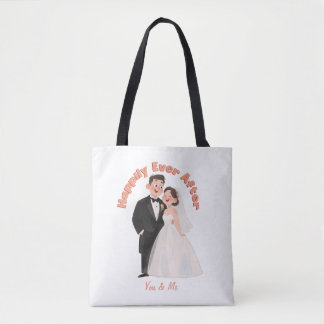 Tote Bag Illustration de couple de mariage personnalisée He