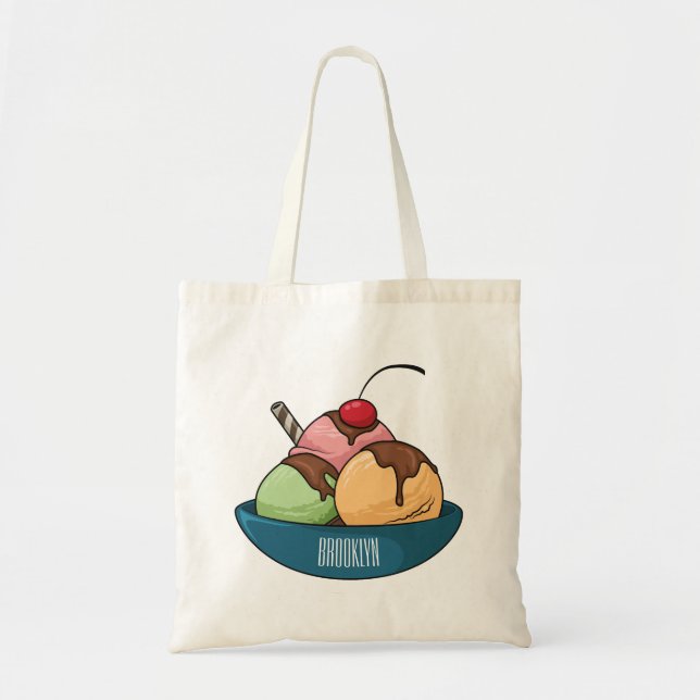 Tote Bag Illustration de crème glacée (Devant)