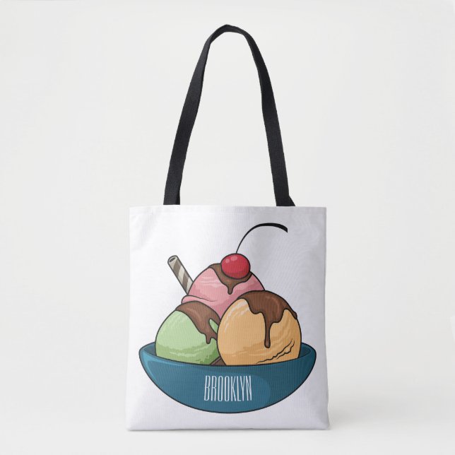 Tote Bag Illustration de crème glacée (Devant)