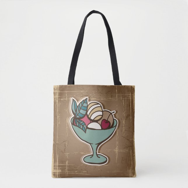 Tote Bag Illustration de crème glacée dans le rétro style (Devant)