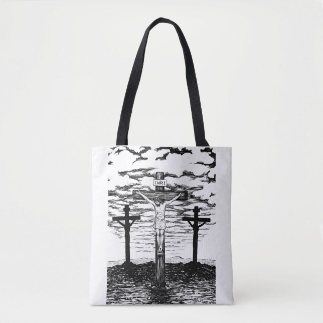 Tote Bag Illustration de crucifixion (Devant)