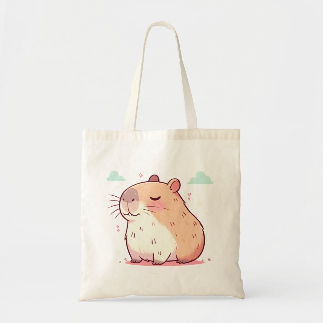 Tote Bag Illustration de Cute Capybara (Devant)