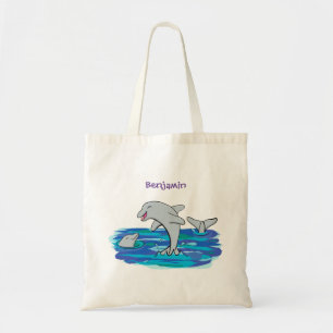 Tote Bag Illustration de dauphins heureux adorables