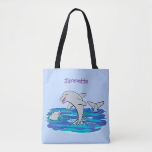 Tote Bag Illustration de dauphins heureux adorables