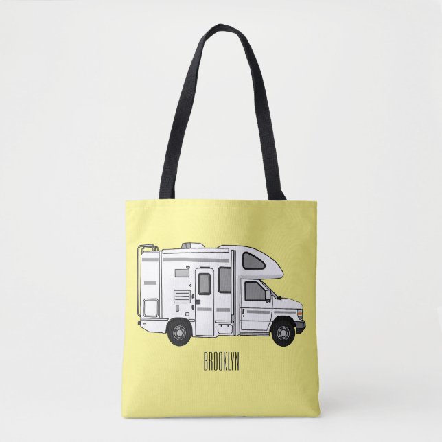 Tote Bag Illustration de dessin animé Campervan (Devant)