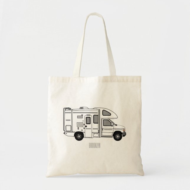 Tote Bag Illustration de dessin animé Campervan (Devant)